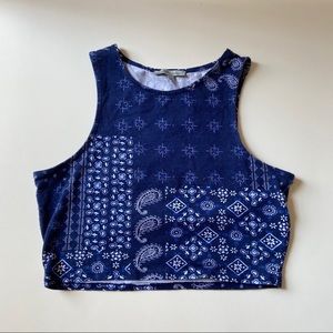 bandana print crop top